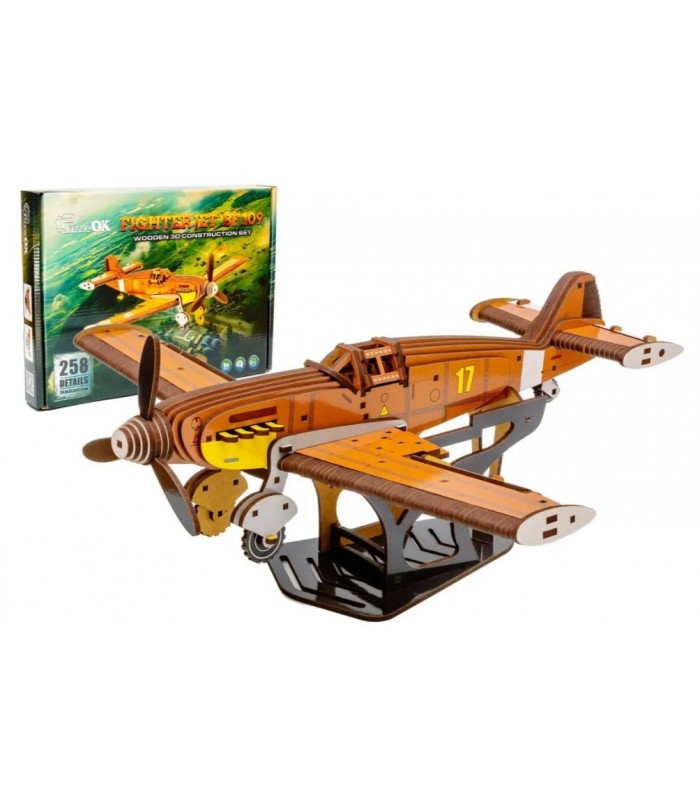 Деревянный 3D конструктор Истребитель Bf 109, пакунок малюка