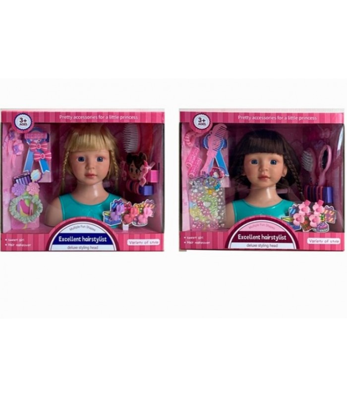 Кукла голова для причесок, набор парикмахера (YM25-2B-С), пакунок малюка