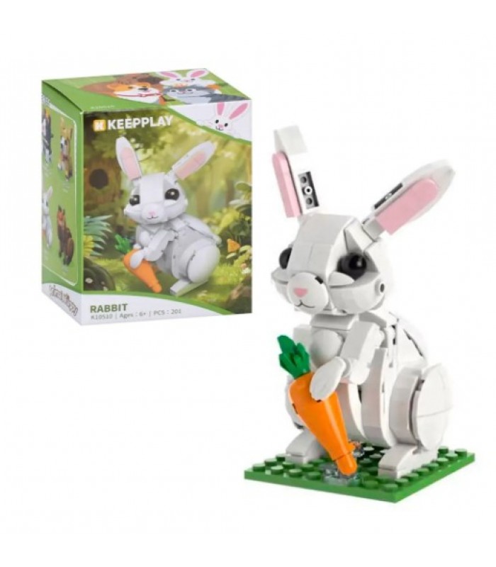 Конструктор K10510, зайчик, 13,2см, 201дет, в кор-ке, 9-12-8см, пакунок малюка