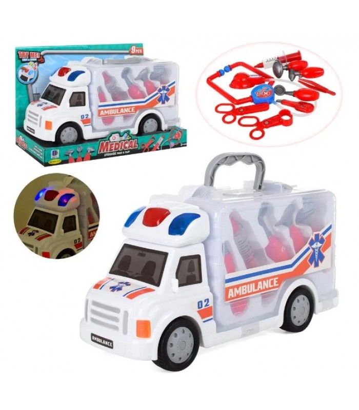Машинка с инструментами быстрая 661-172, скорая помощь, в коробке, для детей от 3 лет