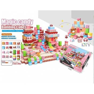 Магнитный конструктор FD 1688 A19, 100 элементов, фигурки людей, ребро кубика 2 см, пакунок малюка