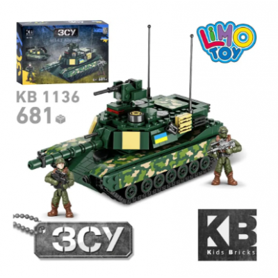 Конструктор KB 1136 военный, танк, M1A2 Abrams, фигурки, 681 деталь, пакунок малюка