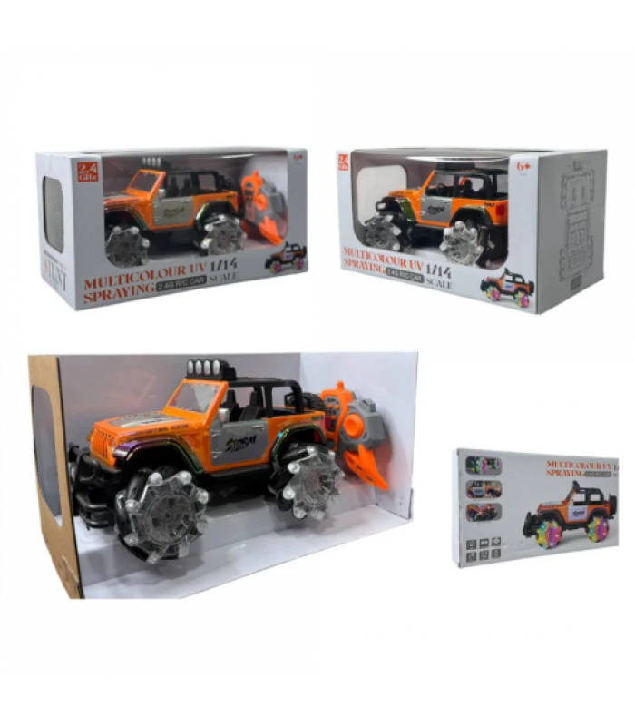 Машинка внедорожник на пульте управления STORM Multicolour UV Spraying T90188, пакунок малюка