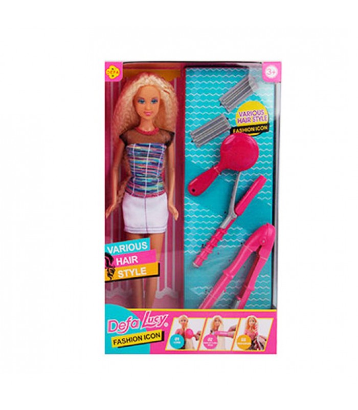 Кукла для девочек с набором парикмахера, подвижная, 30 см, пластиковая, 8381