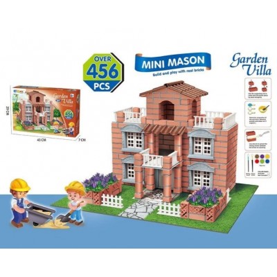 Конструктор NKT 316, “Garden Villa”, 456 элементов, кирпич+цементная смесь, пакунок малюка