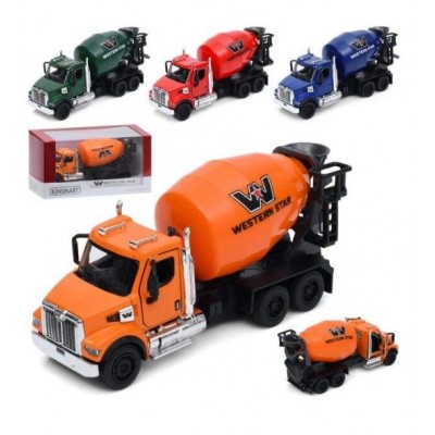 Бетономешалка KT11001W, инерция, металл, 14,5см, 1:66, открываются двери, резиновые колеса, двигатели , пакунок малюка