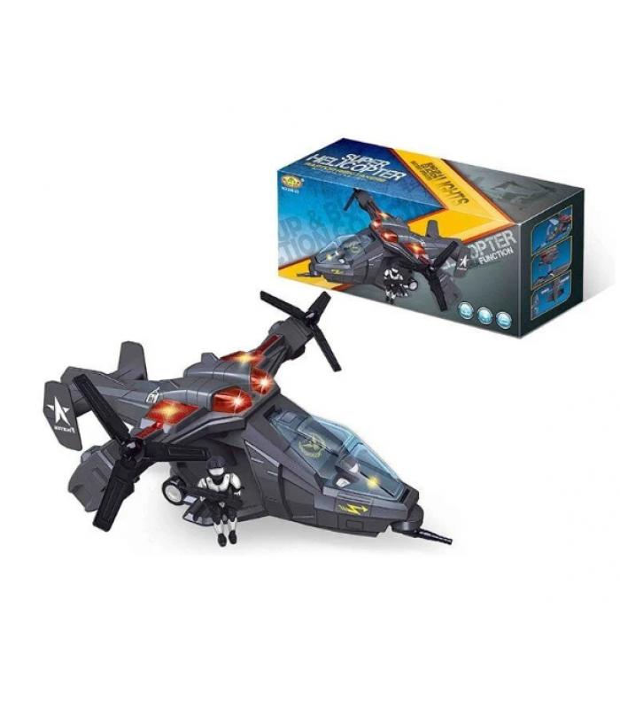 Вертолет 286-23 звук, подсветка, колесо свободного хода, фигурки, пакунок малюка