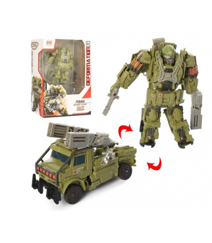 Робот Transformers с аксессуарами (17см, превращаемся в военный транспорт, в коробке) H8001-6, пакунок малюка