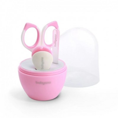 Маникюрный набор в футляре BabyOno, розовый (398/02) для детей от рождения, пакунок малюка