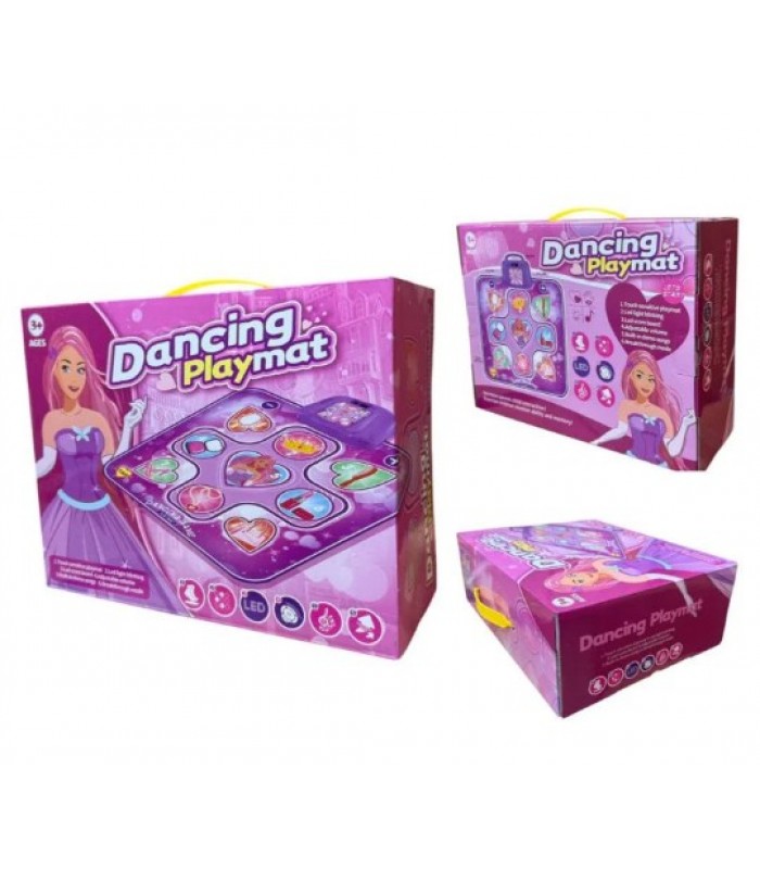 Коврик танцевальный Dancing Playmat с музыкой и подсветкой розовый 2221, пакунок малюка