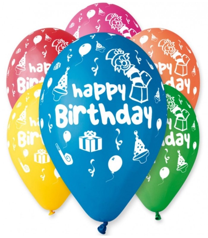 Шар латексный пастель 30 см Happy Birthday, 1103-1320/1, для детей от 3 лет, Пакет малюка
