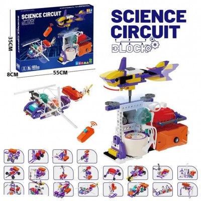 Электронный конструктор D 6002. 765 элементов, парогенерация, резиновые шины, пульт, подсветка, на батарейках, эксперименты