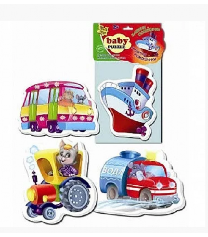 Развивающая игра Беби Пазлы для малышей Машины-помощники, VT1106-08, пакунок малюка, для детей от 3 лет