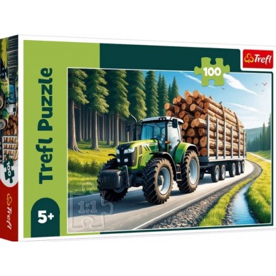 Пазлы 100 эл. Лесной трактор 16493, пакунок малюка
