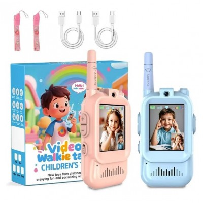 Рация для детей с видео и камерой HD 2 штуки, перезаряжаемая, пакунок малюка
