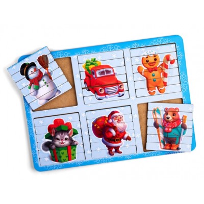 Развивающие пазлы-палочки "Новогодние" (ПСД229) PSD229 двухсторонние, пакунок малюка