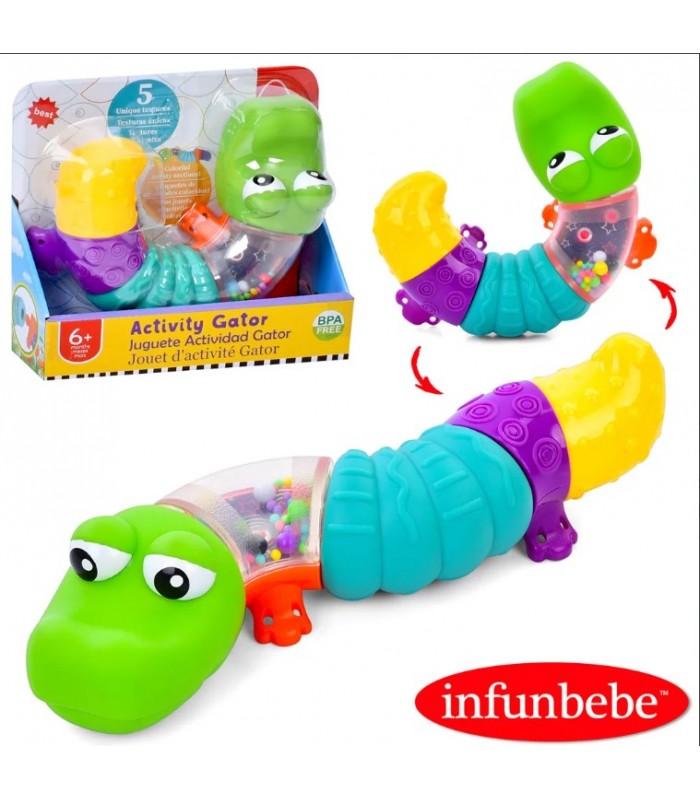 Игра PLT5678 крокодил, , погремушка, подвижные детали, трещотка, прорезыватель, пищалка, пакунок малюка