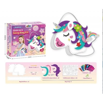 Пошей сам A 2206 B/С набор для создания сумочки, 50+ элементов, фетровые детали, нити, безопасная игла, декоративные детали, пакунок малюка