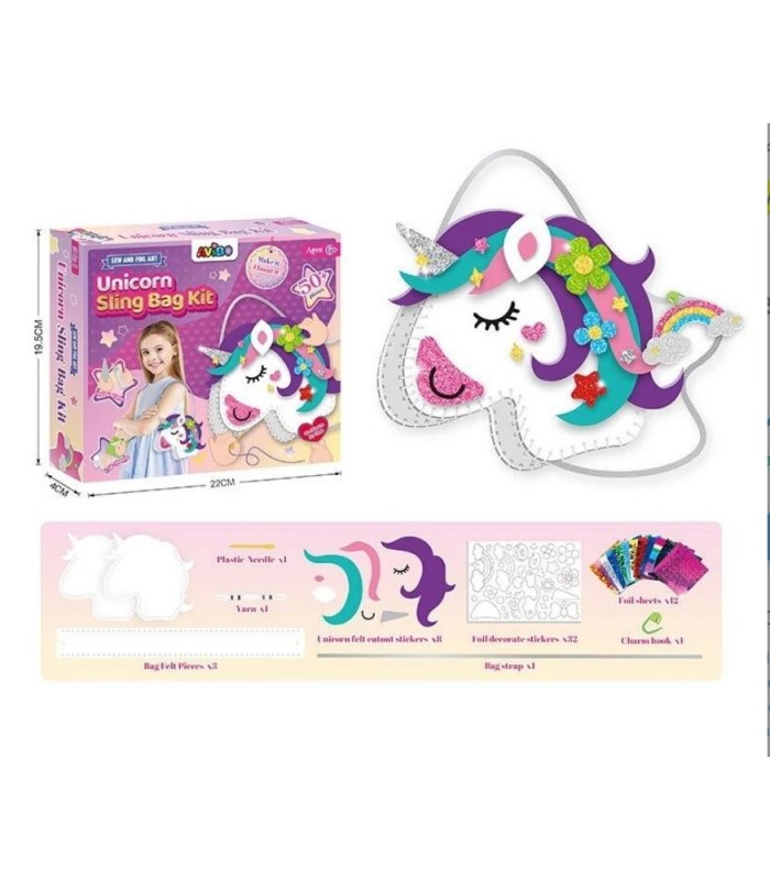 Пошей сам A 2206 B/С набор для создания сумочки, 50+ элементов, фетровые детали, нити, безопасная игла, декоративные детали, пакунок малюка