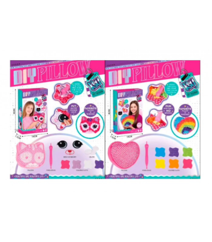 Набор для творчества KSY971-73 тканевая мозаика,подушка-сердце,цветная ткань,2 вида,корр.,19-30-8см, пакунок малюка