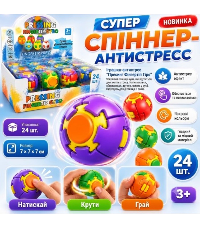 Игрушка-антистресс «Спинер-шар Pressing Fingertip Gyro», пакунок малюка