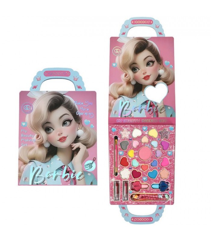 Косметика LK 28590, тени, хайлайтер, помады, лак, аксессуар, кисточка для макияжа, пакунок малюка