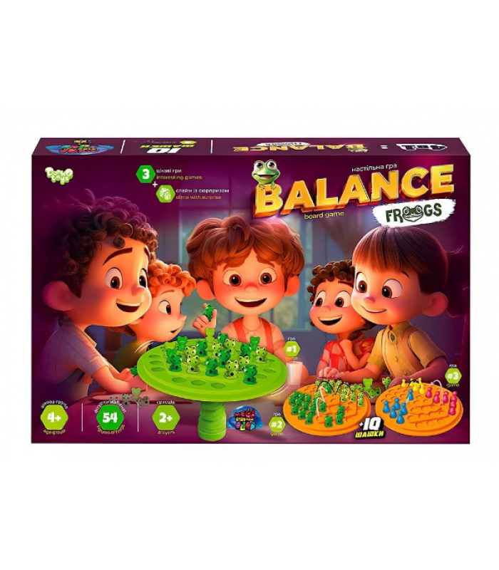 Развивающая настольная игра "Balance Frogs" большая BalF-01 "Danko Toys", пакунок малюка