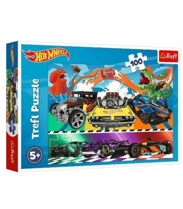 Trefl Пазл Скоростные авто, Hot Wheels, 100 эл. (16466) для детей от 5 лет, пакунок малюка