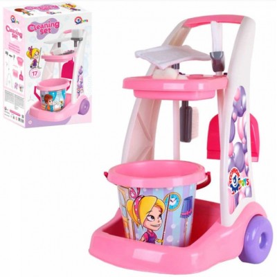 Набор для уборки с тележкой, 6 предметов, ТехноК 6429, для детей от 3 лет