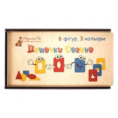 Деревянные досточки Сегена, 6 фигур, 3 цвета, 90111, для детей от 3 лет, Пакунок малюка