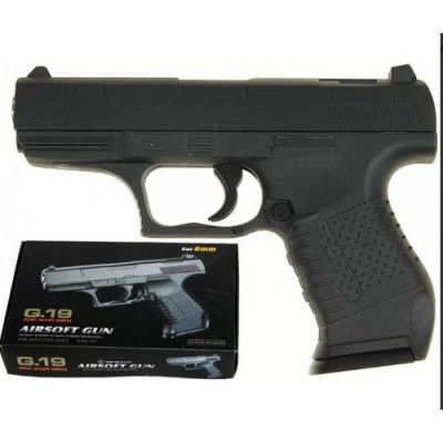 G19 Страйкбольный пистолет Galaxy Walther P99 металл черный, пакунок малюка