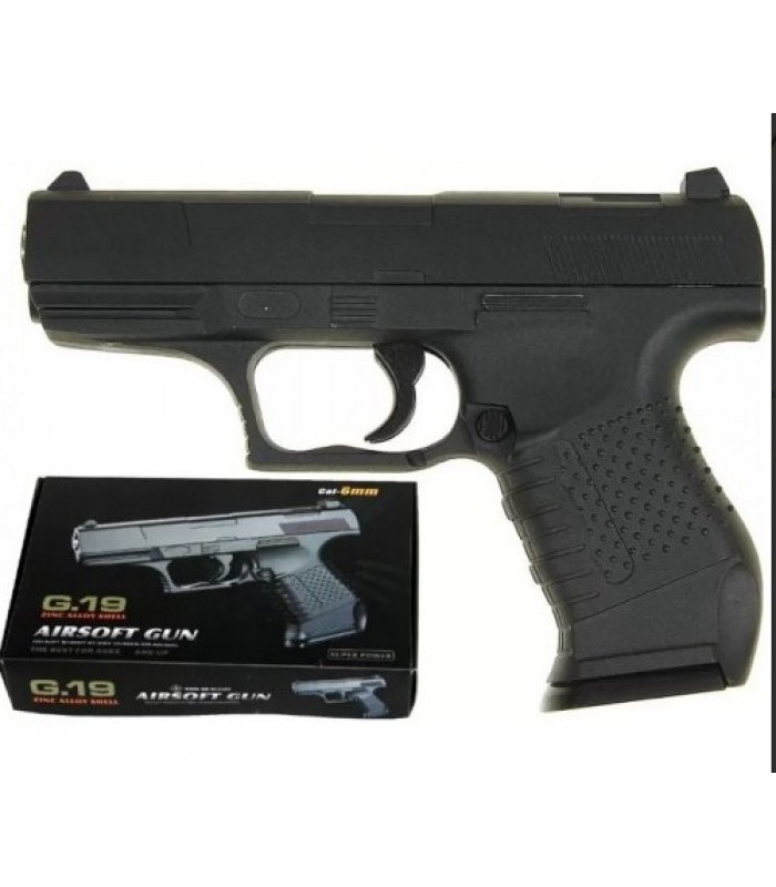 G19 Страйкбольный пистолет Galaxy Walther P99 металл черный, пакунок малюка