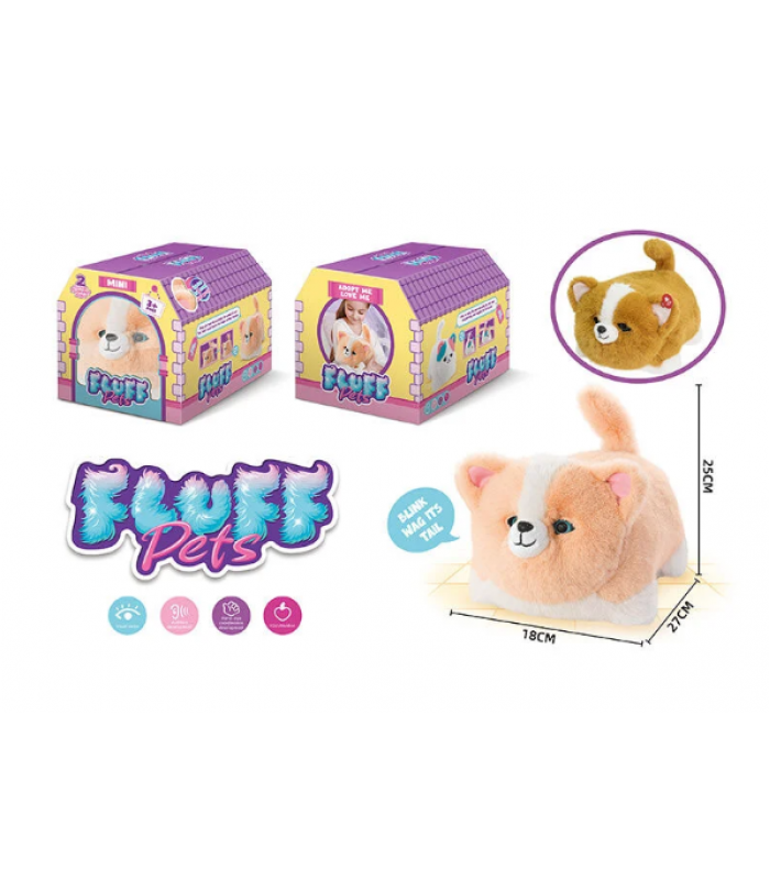 Интерактивное животное BL 334+ "Песик", звуки, моргает глазами, двигает хвостом, запись и воспроизведение звуков, музыка, сенсорные датчик, пакунок ма