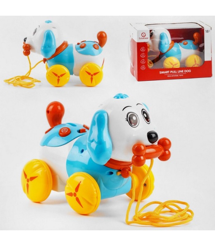 Музыкальная каталка YL 617 A, щенок, свет, звук, песни и слова на английском языке, в коробке, пакунок малюка