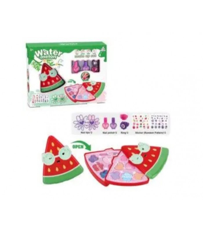 Косметика JYN-205 арбуз,2 яруса,тини,набор для маник.лак2шт,налип,накл.ногти.кабл.2шт.кор.32,5-25-6с , паунок малюка