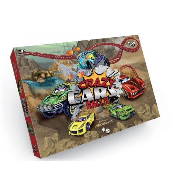 Настольная игра-ходилка Crasy Cars Rally, DTG93R, для детей от 3 лет, Пакунок малюка