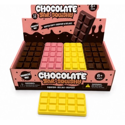 Сквиш антистресс шоколад squishy chocolate, мягкая игрушка для сжатия, 16 см желтый, пакунок малюка