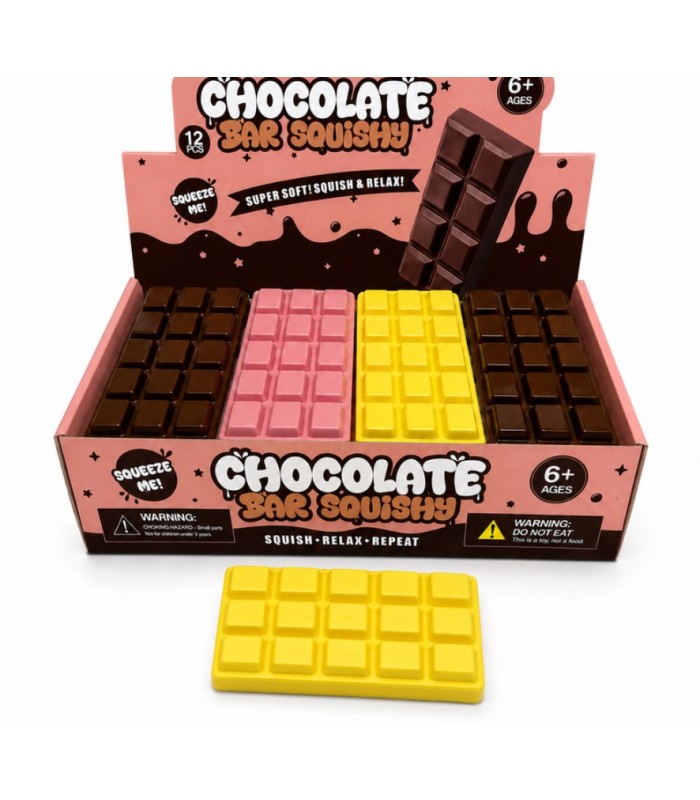 Сквиш антистресс желтый шоколад squishy chocolate, мягкая игрушка для сжатия, 16 см желтый, пакунок малюка