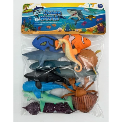 Морские жители 104-22, 12 штук, пищалка, пакунок малюка