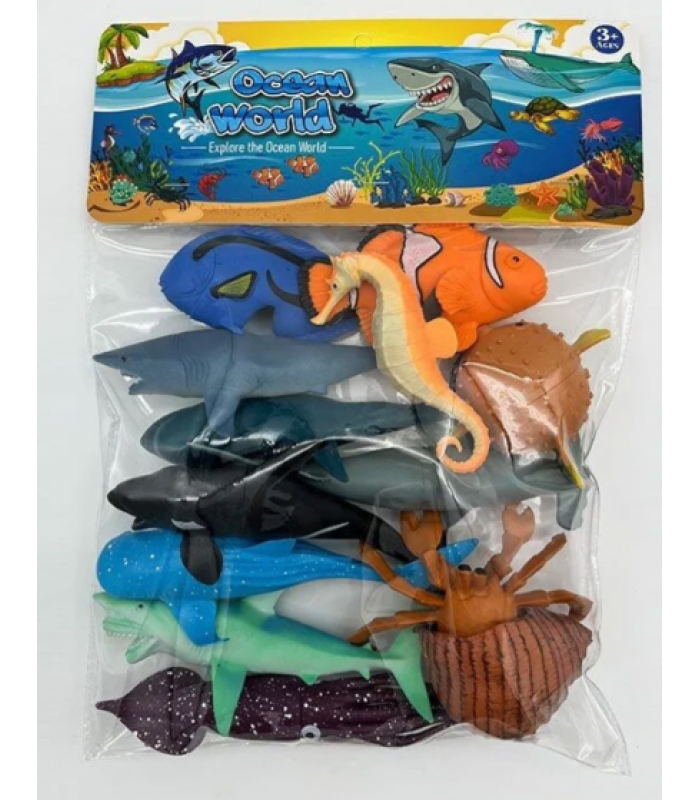 Морские жители 104-22, 12 штук, пищалка, пакунок малюка