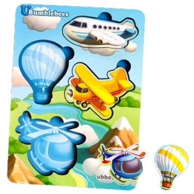 Деревянный пазл "Транспорт-1" Ubumblebees фон ПСФ114 PSF114 с подсказкой. пакунок малюка