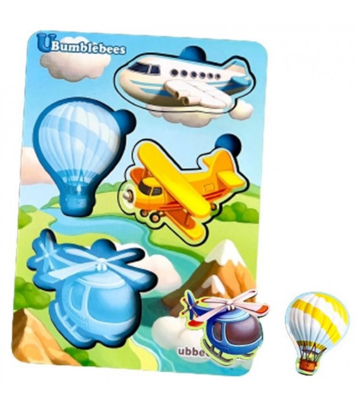 Деревянный пазл "Транспорт-1" Ubumblebees фон ПСФ114 PSF114 с подсказкой. пакунок малюка