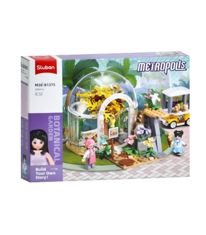 Конструктор SLUBAN M38-B1375 розовая серия, ботанический сад, зеленый домик, фигурки, 299дет., кор., 38-2, пакунок малюка