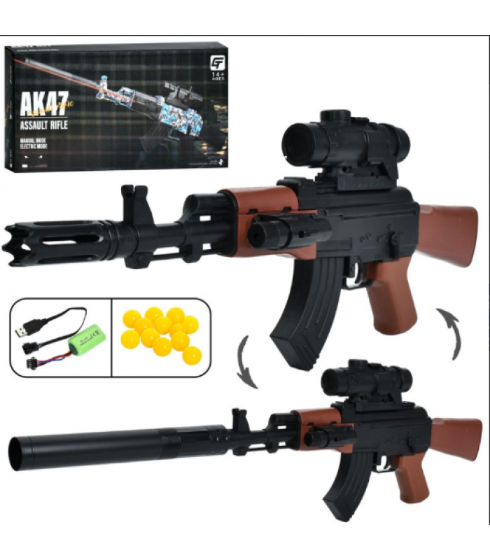 Автомат 2030-1A акум., пластиковые шары, лазер, USB, кор., 34,5-19-6 см