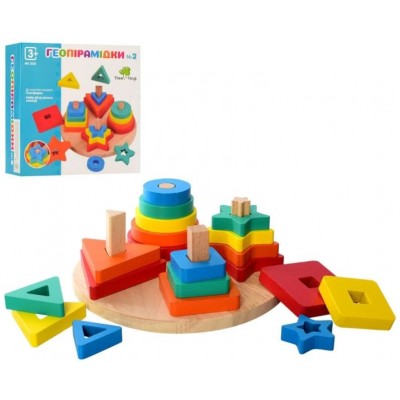 Деревянная игрушка Геометрика, 20 деталей, MD2630, для детей от 3 лет, Пакунок малюка