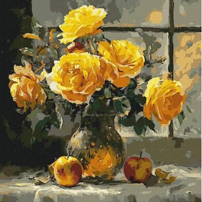 Набор для росписи по номерам "Лепестная нежность" 40х40см Идейка (КНО3347), пакунок малюка