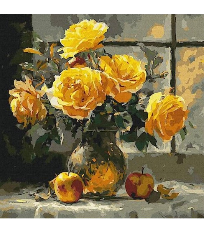 Набор для росписи по номерам "Лепестная нежность" 40х40см Идейка (КНО3347), пакунок малюка