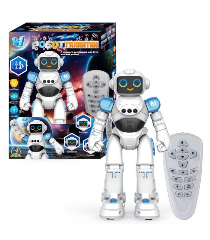 Робот Галактик 62313, "WToys",укр яз, лед-подсветка, сенсорные датчики, движение, 6 песен, 6 историй, пакунок малюка