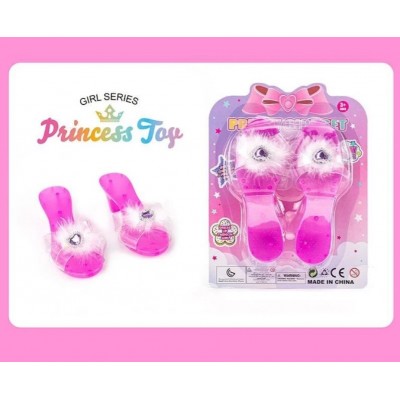 Туфли 830-6, с камнем и страусиным пером, высота каблука 4 см, пакунок малюка