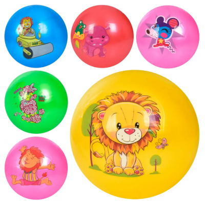 Мяч детский MS 3616, 9 дюймов, рисунок, ПВХ, 57-62 г, 5цветов